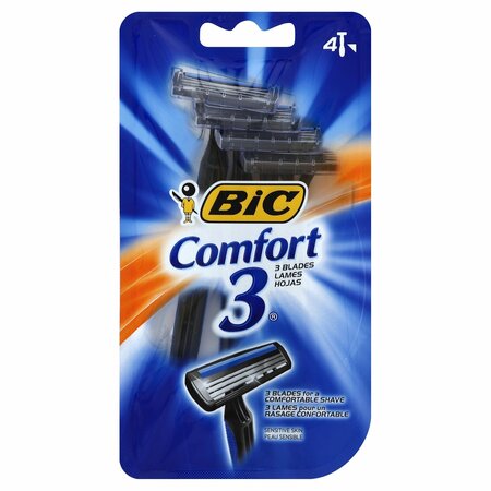 BIC Comfort 3 Men Razor, 4PK 493392